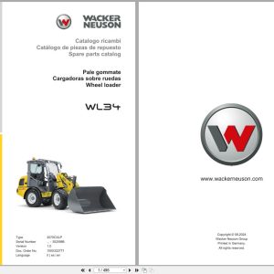 Wacker Neuson Wheel Loader WL34 2070CXLP Spare Parts Catalog 1000322771 08.2024 IT ES EN (1)