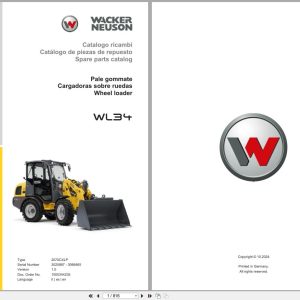 Wacker Neuson Wheel Loader WL34 2070CXLP Spare Parts Catalog 1000344235 10.2024 IT ES EN (1)