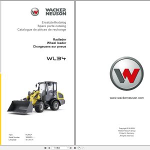 Wacker Neuson Wheel Loader WL34 RL40LP Spare Parts Catalog 08.2024 DE EN FR (1)