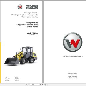 Wacker Neuson Wheel Loader WL34 RL40LP Spare Parts Catalog 08.2024 IT ES EN (1)