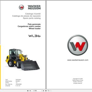 Wacker Neuson Wheel Loader WL36 2070CX50 Spare Parts Catalog 1000322683 01.2024 IT ES EN (1)