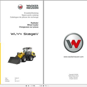 Wacker Neuson Wheel Loader WL44 Stage V RL50 LP Spare Parts Catalog 08.2024 DE EN FR (1)