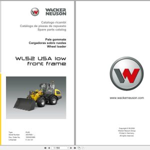 Wacker Neuson Wheel Loader WL52 USA RL50 Spare Parts Catalog 1000403580 08.2024 IT ES EN (1)
