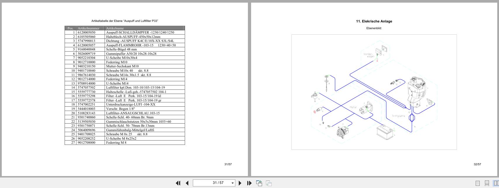 Weidemann Backhoe Loader 1230 Parts List 2001 DE (2)