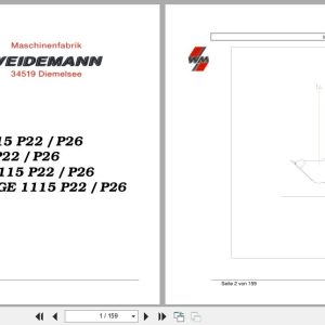 Weidemann Loader 1115 P22 P26 Parts List DE EN ES FR (1)