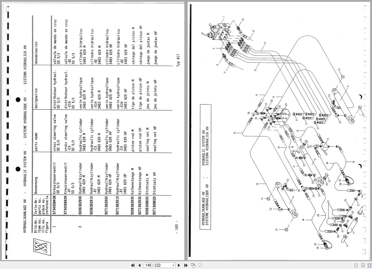 Weidemann Loader Hoftrac 917 Parts List DE EN FR ES (2)