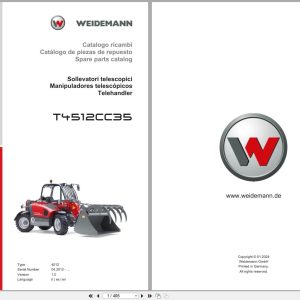 Weidemann Telehandler T4512CC35 4512 Spare Parts Catalog 01.2024 IT ES EN (1)