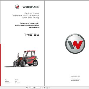 Weidemann Telehandler T4512E T02 01 Spare Parts Catalog 07.2025 IT ES EN (1)