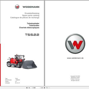 Weidemann Telehandler T5522 TL48 Spare Parts Catalog 02.2023 DE EN FR (1)