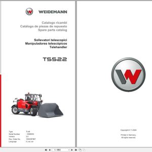 Weidemann Telehandler T5522 TL48 Spare Parts Catalog 1000397867 11.2024 IT ES EN (1)