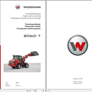 Weidemann Telescopic Loader 2060 T A04 04 Spare Parts Catalog 07.2025 DE EN FR (1)
