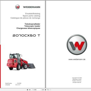 Weidemann Telescopic Loader 2070CX50 T Spare Parts Catalog 07.2023 DE EN FR (1)