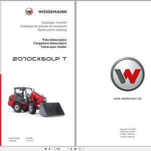 Weidemann Telescopic Loader 2070CX50LP T Spare Parts Catalog 04.2022 IT ES EN (1)