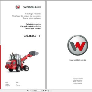 Weidemann Telescopic Loader 2080 T RL40 Spare Parts Catalog 01.2023 IT ES EN (1)
