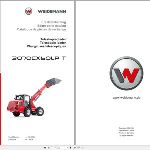 Weidemann Telescopic Loader 3070CX60LP T Spare Parts Catalog 08.2024 DE EN FR (1)