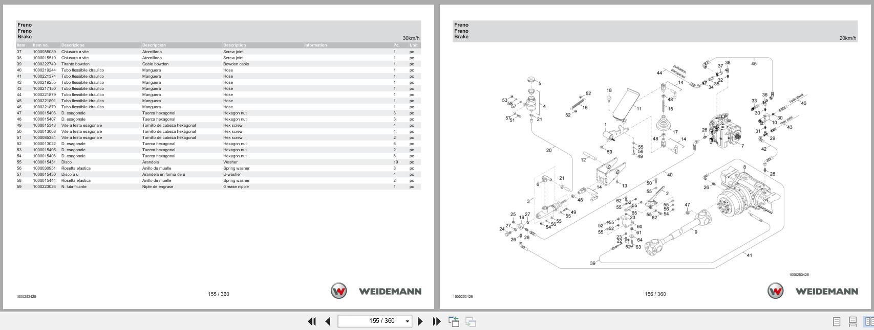 Weidemann Telescopic Loader 3070CX80 T Spare Parts Catalog 05.2025 IT ES EN (2)