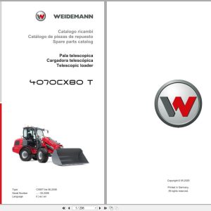Weidemann Telescopic Loader 4070CX80 T CX80T Spare Parts Catalog 05.2025 IT ES EN (1)