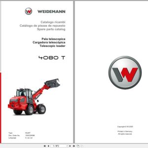 Weidemann Telescopic Loader 4080 T RL60T Spare Parts Catalog 1000326086 05.2025 IT ES EN (1)