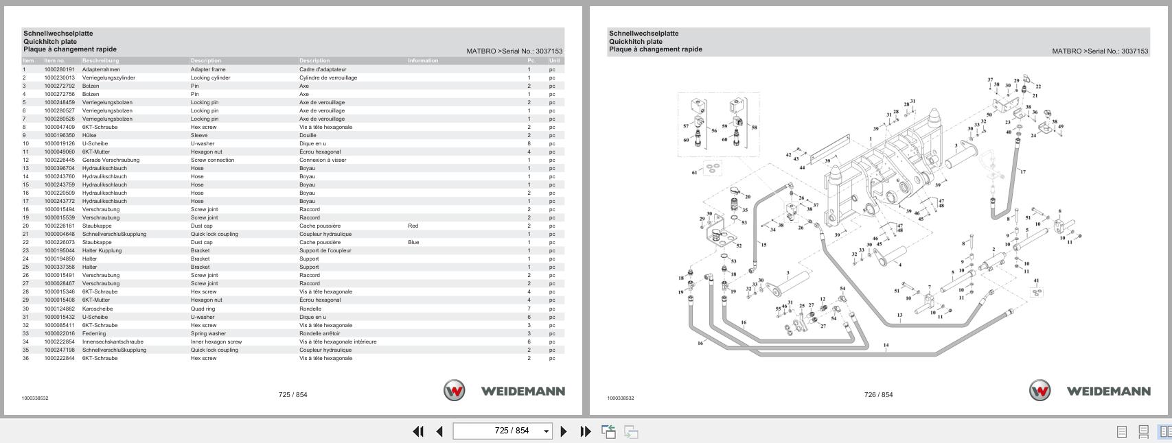 Weidemann Telescopic Loader 4080 T Spare Parts Catalog 07.2022 DE EN FR (2)
