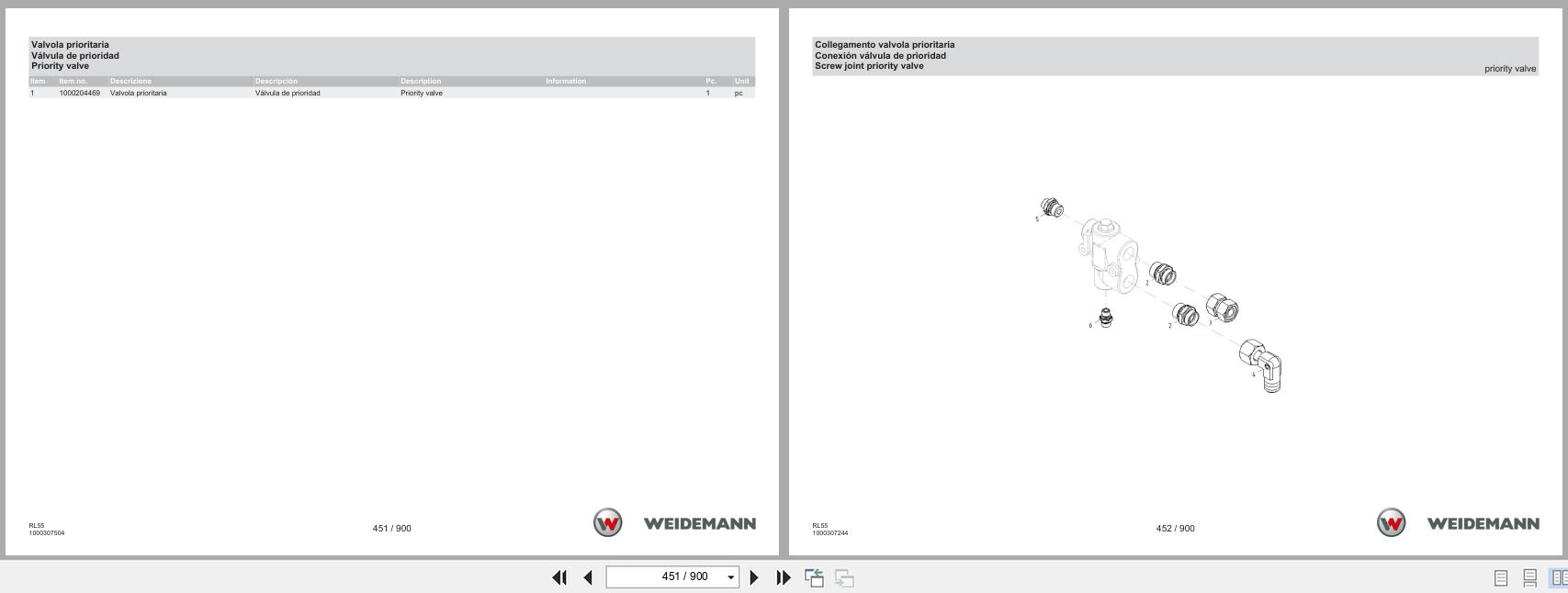 Weidemann Telescopic Loader 4080T Basic Line RL55 Spare Parts Catalog 03.2025 IT ES EN (2)