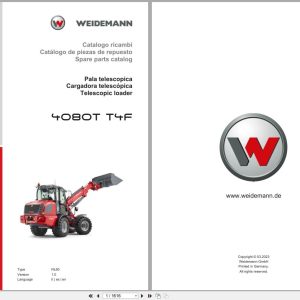 Weidemann Telescopic Loader 4080T T4F RL60 Spare Parts Catalog 03.2023 IT ES EN (1)