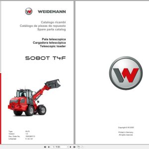 Weidemann Telescopic Loader 5080T T4F RL70 Spare Parts Catalog 1000360110 05.2025 IT ES EN (1)