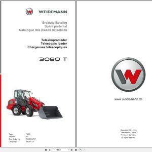Weidemann Telescopic Loader RL50 3080T Spare Parts List 1000325787 04.2019 DE FR EN (1)