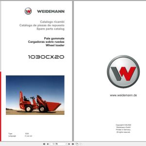 Weidemann Wheel Loader 1030CX20 1030 Spare Parts Catalog 08.2024 IT ES EN (1)