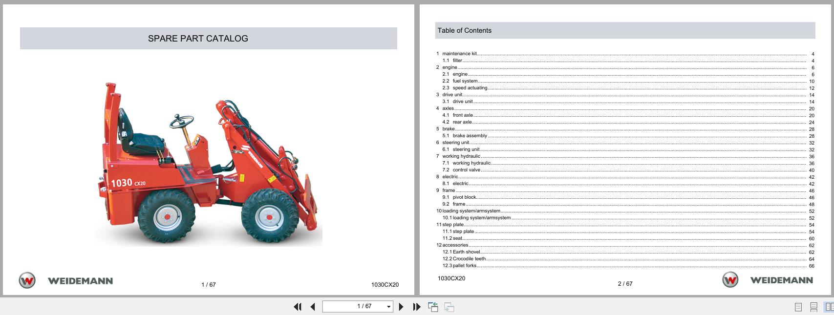 Weidemann Wheel Loader 1030CX20 Spare Parts Catalog (1)