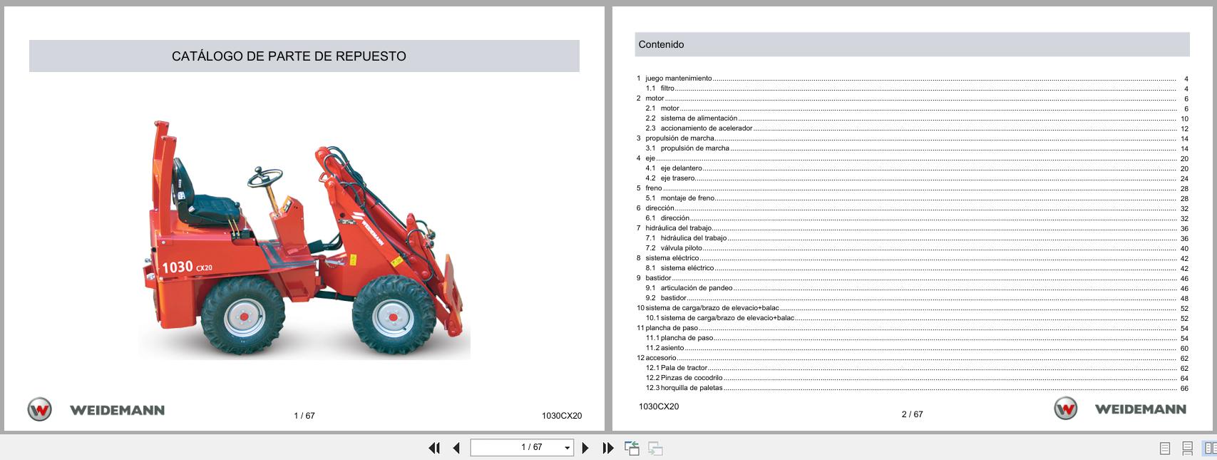 Weidemann Wheel Loader 1030CX20 Spare Parts Catalog ES (1)