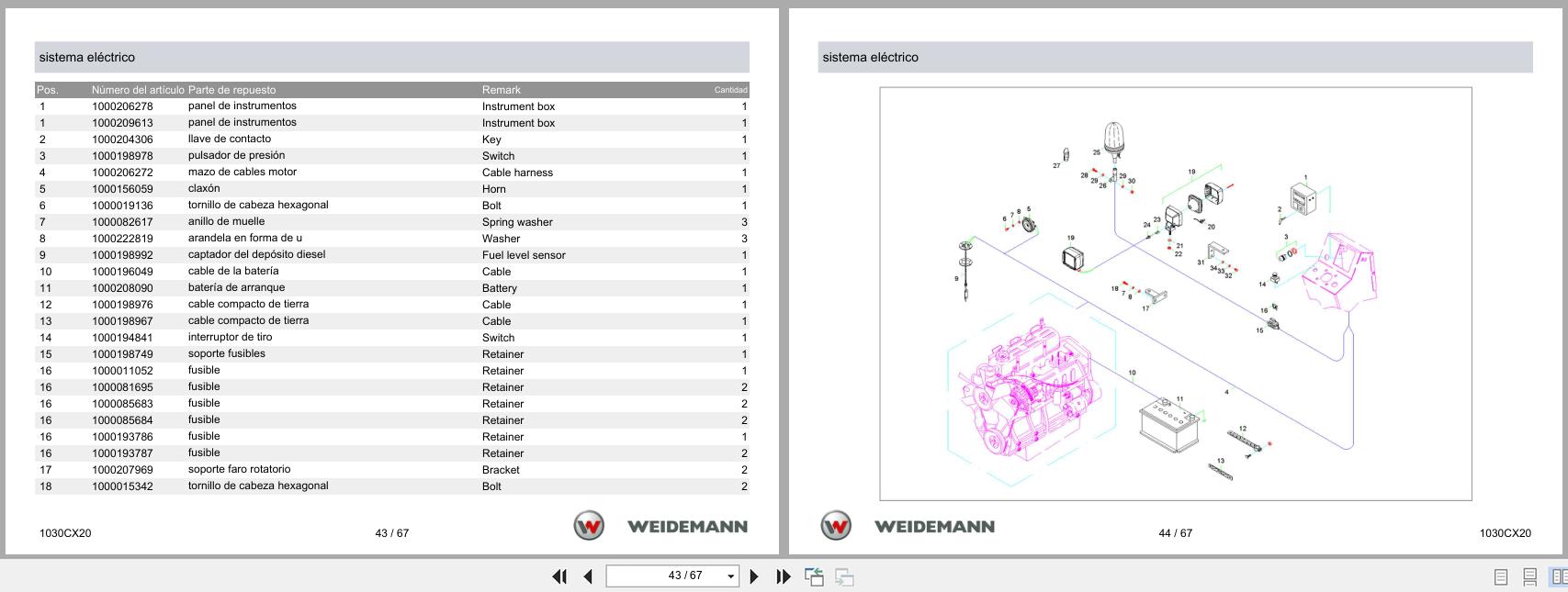 Weidemann Wheel Loader 1030CX20 Spare Parts Catalog ES (3)