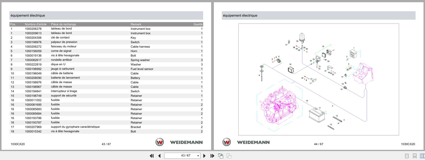 Weidemann Wheel Loader 1030CX20 Spare Parts Catalog FR (3)