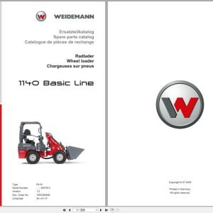 Weidemann Wheel Loader 1140 Basic Line RL16 Spare Parts Catalog 1000356936 07.2025 DE EN FR (1)