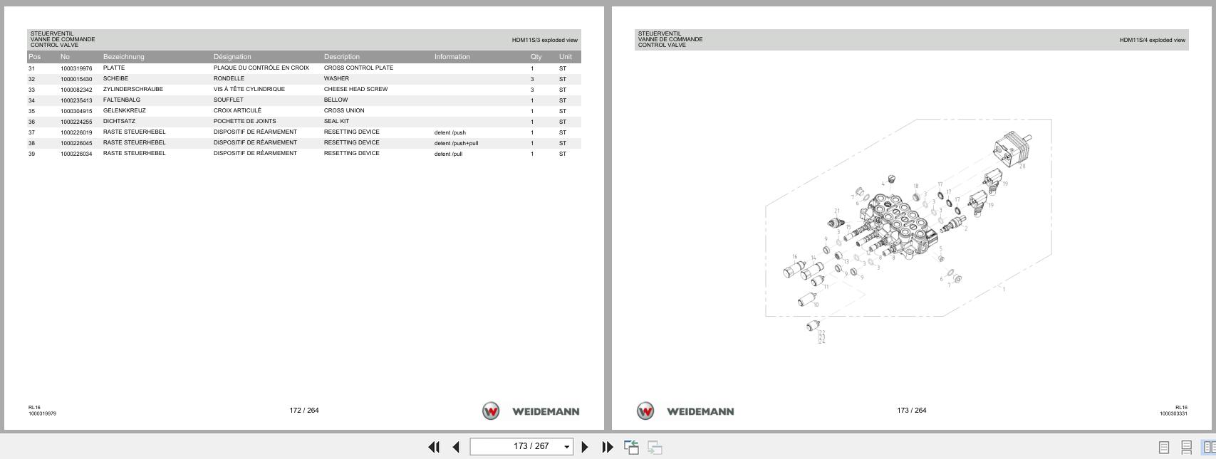 Weidemann Wheel Loader 1140 Basic Line RL16 Spare Parts List 1000356936 2016 DE FR EN (3)