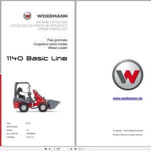 Weidemann Wheel Loader 1140 Basic Line RL16 Spare Parts List 1000356937 2016 IT ES EN (1)
