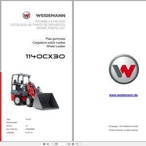 Weidemann Wheel Loader 1140CX30 11xxCX Spare Parts List 1000325988 2014 IT ES EN (1)