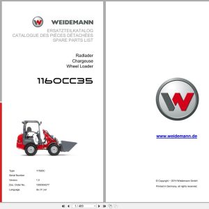 Weidemann Wheel Loader 1160CC35 1150DC Spare Parts List 1000304277 2014 DE FR EN (1)