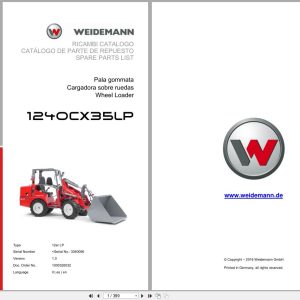 Weidemann Wheel Loader 1240CX35 LP 12er LP Spare Parts List 1000326032 04.2019 IT ES EN (1)
