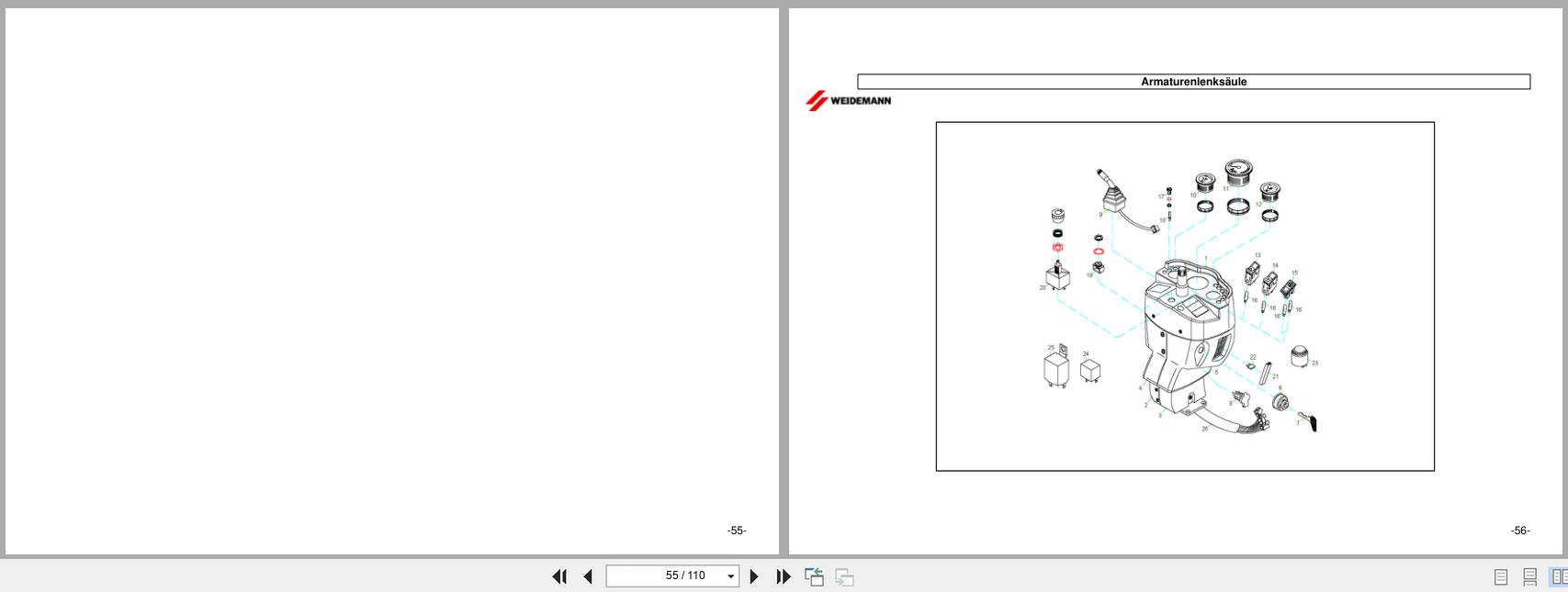 Weidemann Wheel Loader 1250 P33 DBE Parts List DE (2)