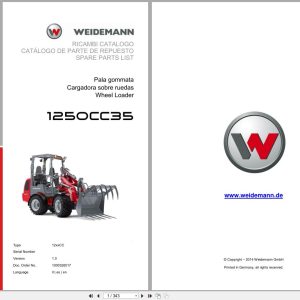 Weidemann Wheel Loader 1250CC35 12xxCC Spare Parts List 1000326017 04.2019 IT ES EN (1)