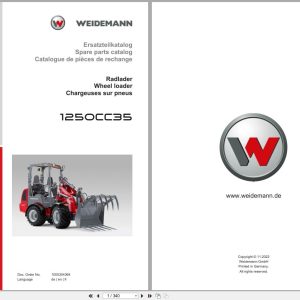 Weidemann Wheel Loader 1250CC35 Spare Parts Catalog 1000304364 11.2022 DE EN FR (1)