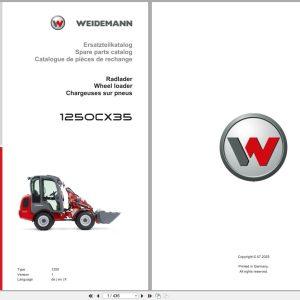 Weidemann Wheel Loader 1250CX35 1250 Spare Parts Catalog 07.2025 DE EN FR (1)