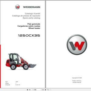 Weidemann Wheel Loader 1250CX35 1250 Spare Parts Catalog 07.2025 IT ES EN (1)