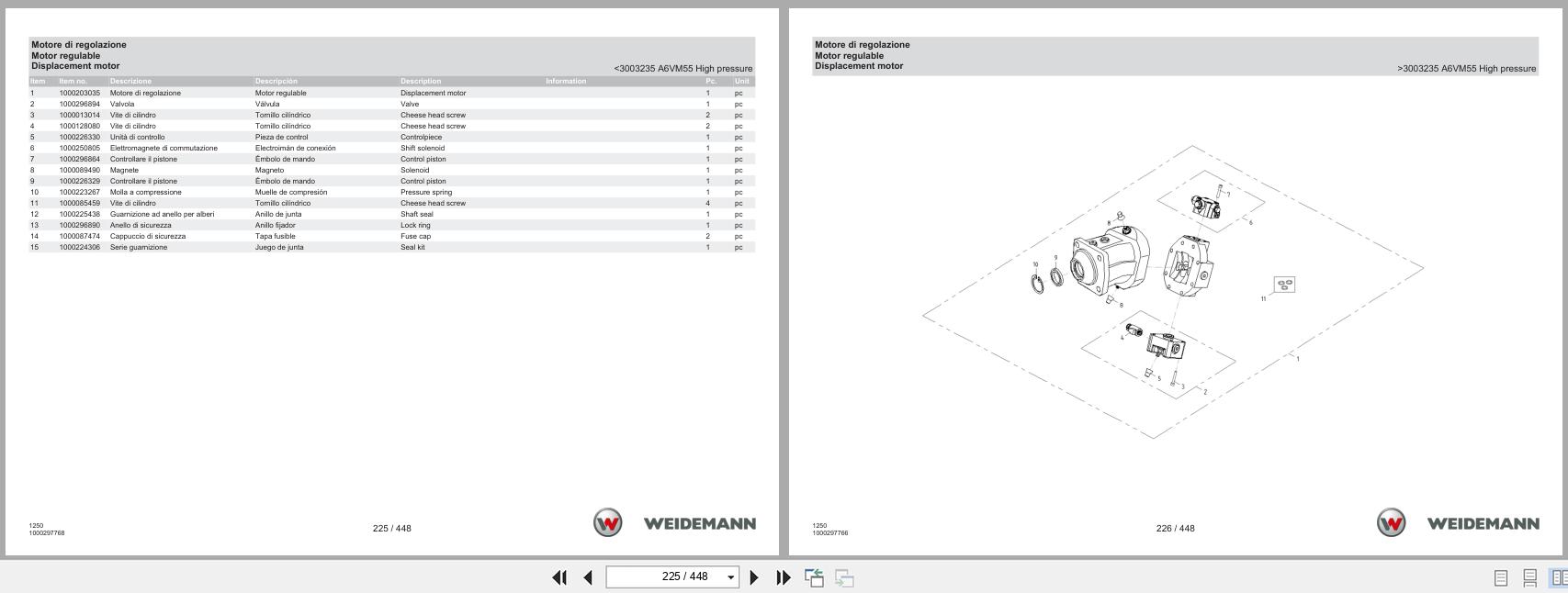 Weidemann Wheel Loader 1250CX35 1250 Spare Parts Catalog 1000326018 11.2022 IT ES EN (2)