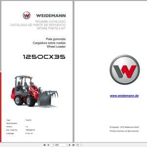 Weidemann Wheel Loader 1250CX35 12xxCX Spare Parts List 1000326018 04.2019 IT ES EN (1)