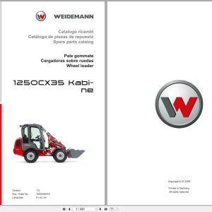 Weidemann Wheel Loader 1250CX35 Kabine Spare Parts Catalog 07.2025 1000326019 IT ES EN (1)