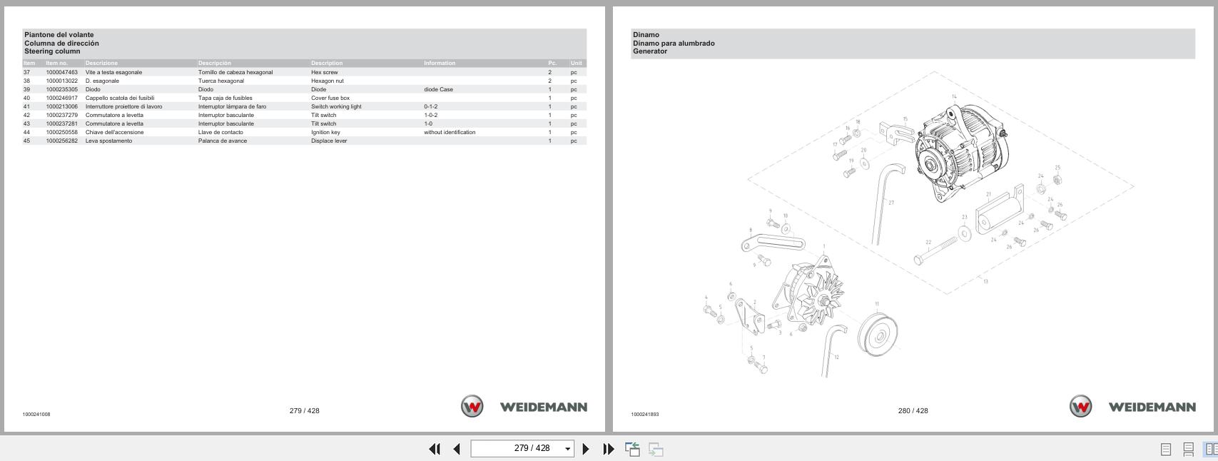Weidemann Wheel Loader 1250CX35 Kabine Spare Parts Catalog 11.2022 IT ES EN (3)