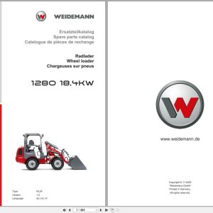 Weidemann Wheel Loader 1280 18.4KW RL24 Spare Parts Catalog 11.2022 DE EN FR (1)