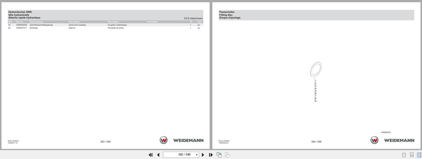 Weidemann Wheel Loader 1280 24.6KW RL24 Spare Parts Catalog 03.2023 DE EN FR (3)