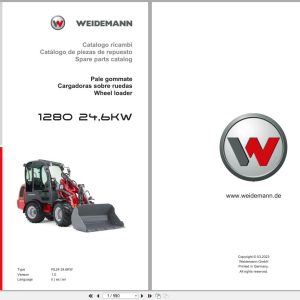 Weidemann Wheel Loader 1280 24.6KW RL24 Spare Parts Catalog 03.2023 IT ES EN (1)